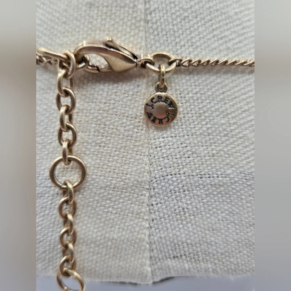 J. CREW VIntage Statement Necklace Faux Pastel Stones Rhinestones Gold Tone
